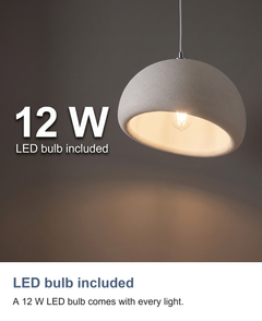 White mushroom pendant light: LED bulb included