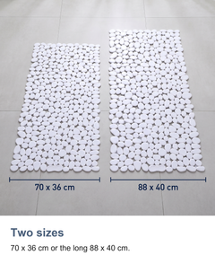 Pebble shower mat with suction cups: Two sizes