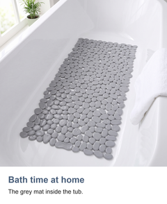 Pebble shower mat with suction cups: Bath time at home