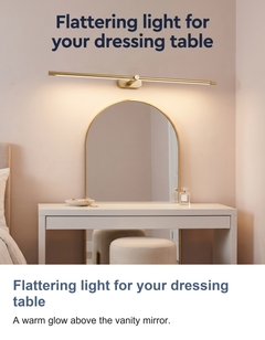 Wired LED picture and over mirror light: Flattering light for your dressing table
