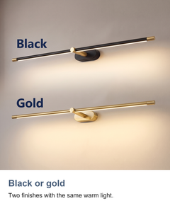 Wired LED picture and over mirror light: Black or gold