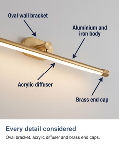 Wired LED picture and over mirror light: Every detail considered
