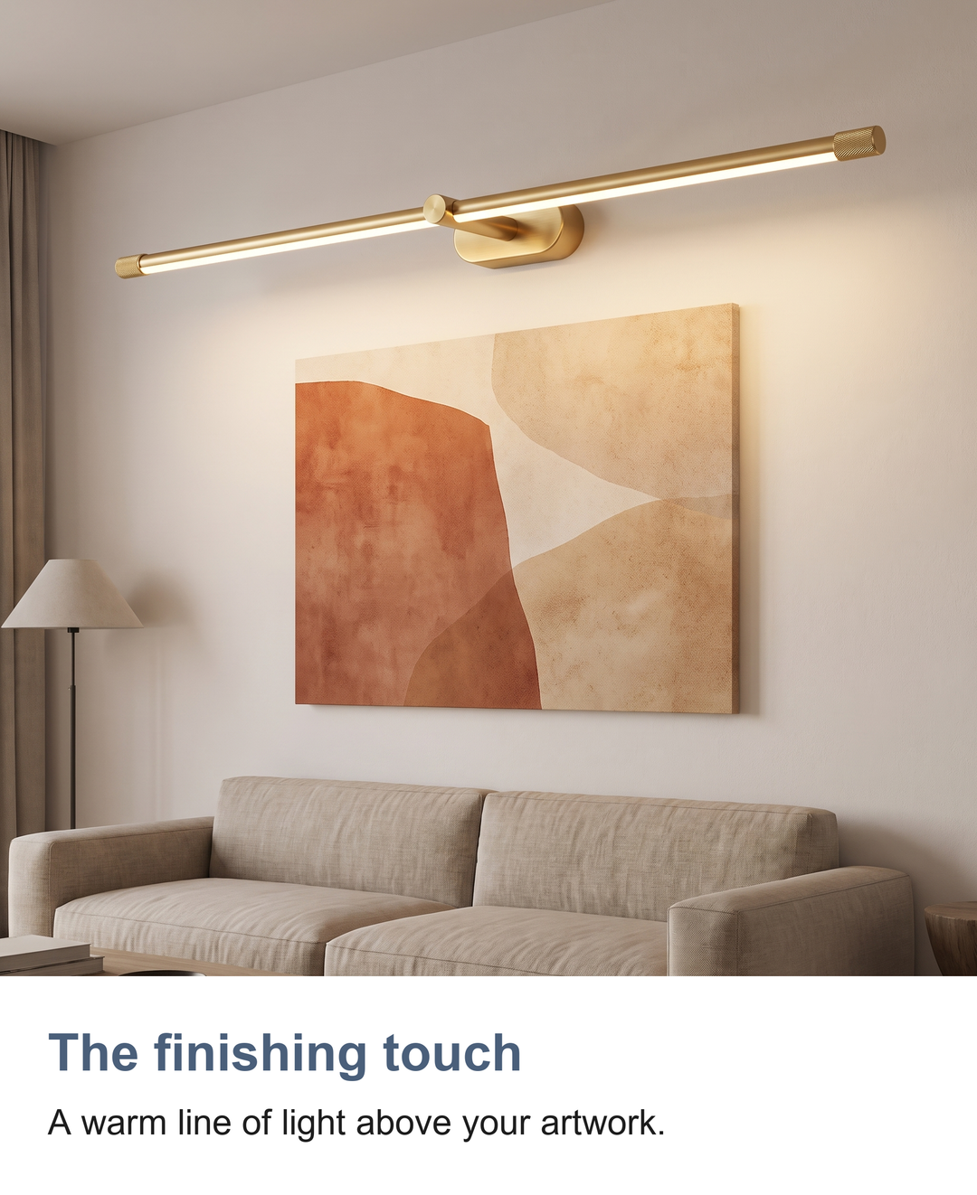 Wired LED picture and over mirror light: The finishing touch