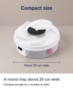 Electric rotating fly trap: A round trap about 20 cm wide