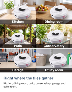 Electric rotating fly trap: Right where the flies gather