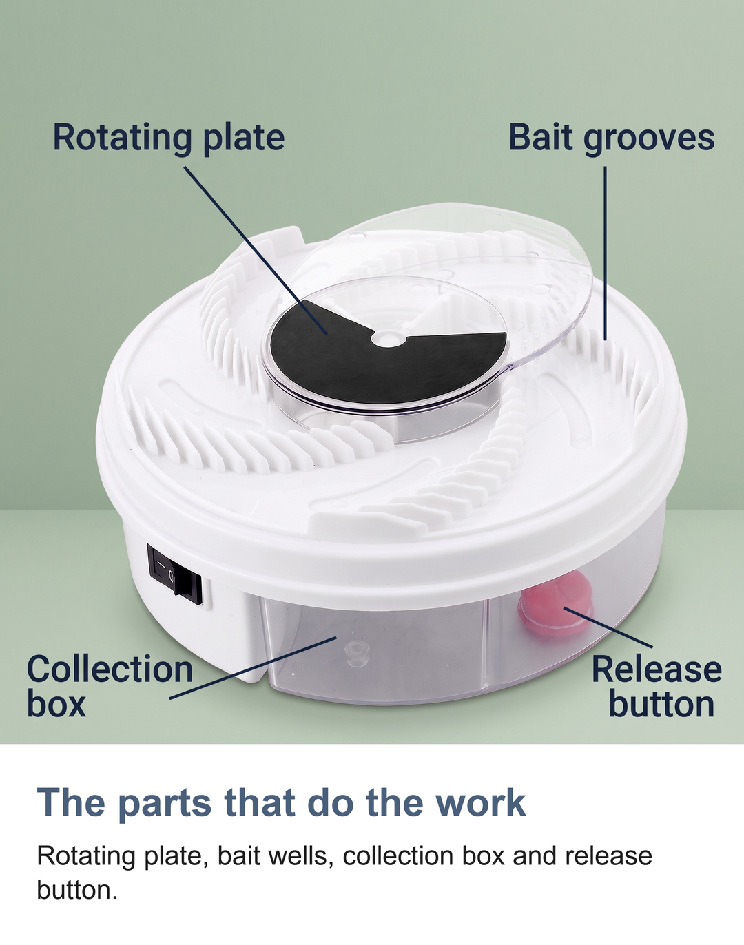 Electric rotating fly trap: The parts that do the work