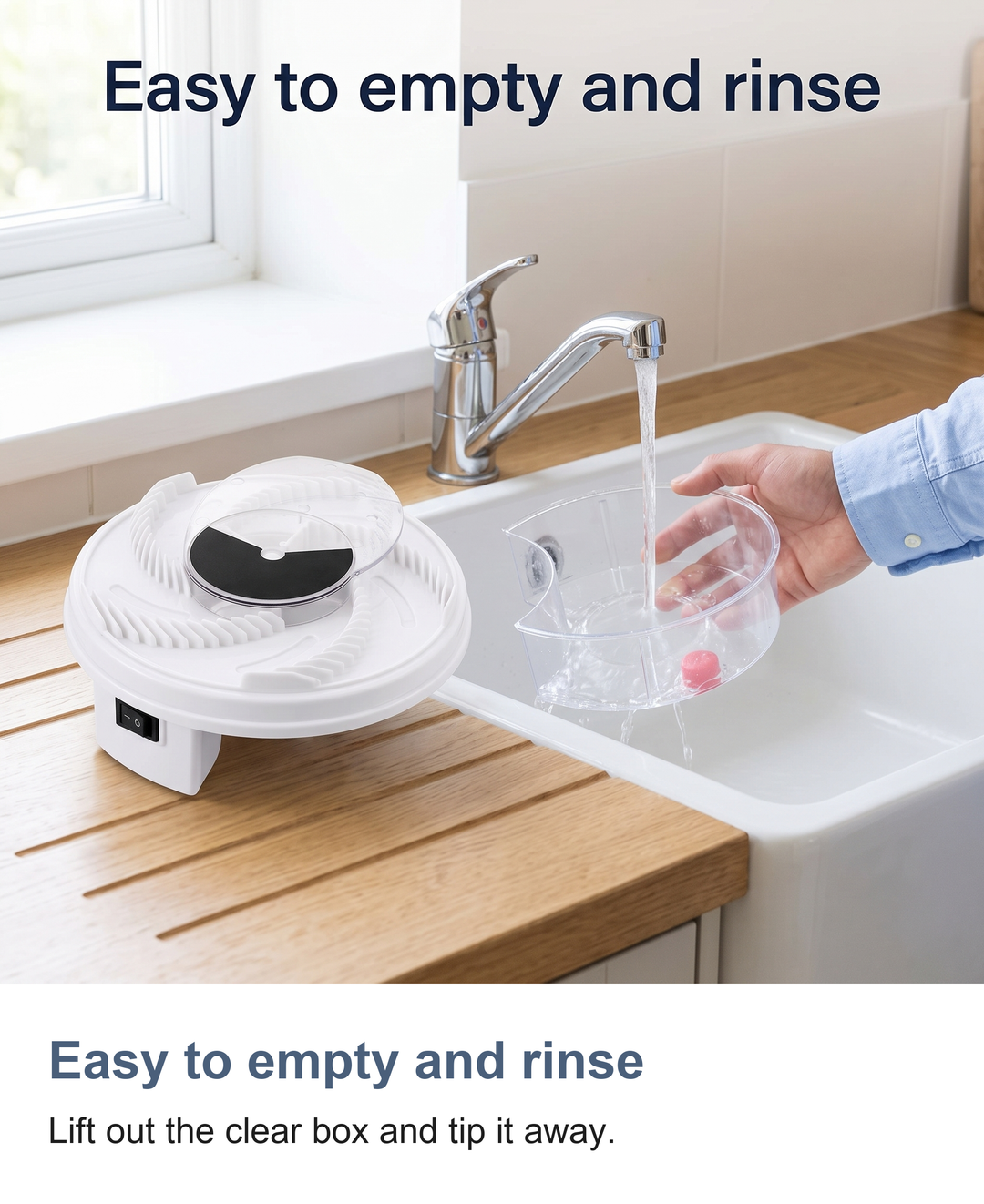 Electric rotating fly trap: Easy to empty and rinse