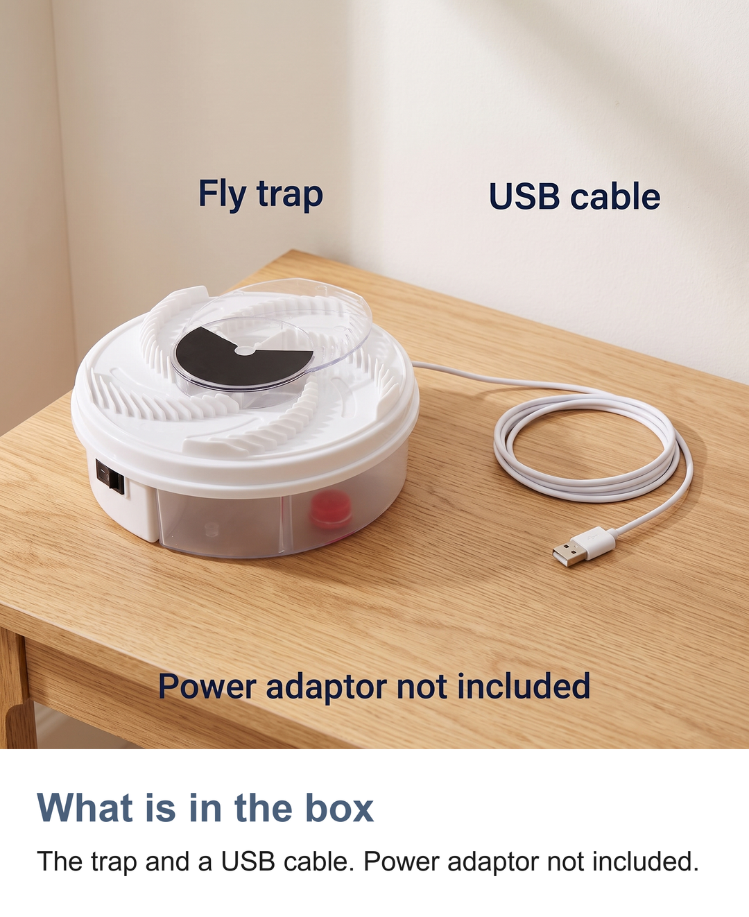 Electric rotating fly trap: What is in the box
