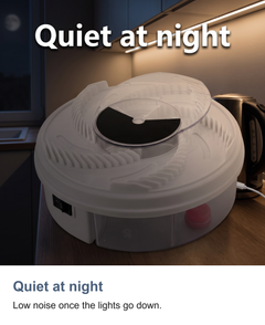 Electric rotating fly trap: Quiet at night