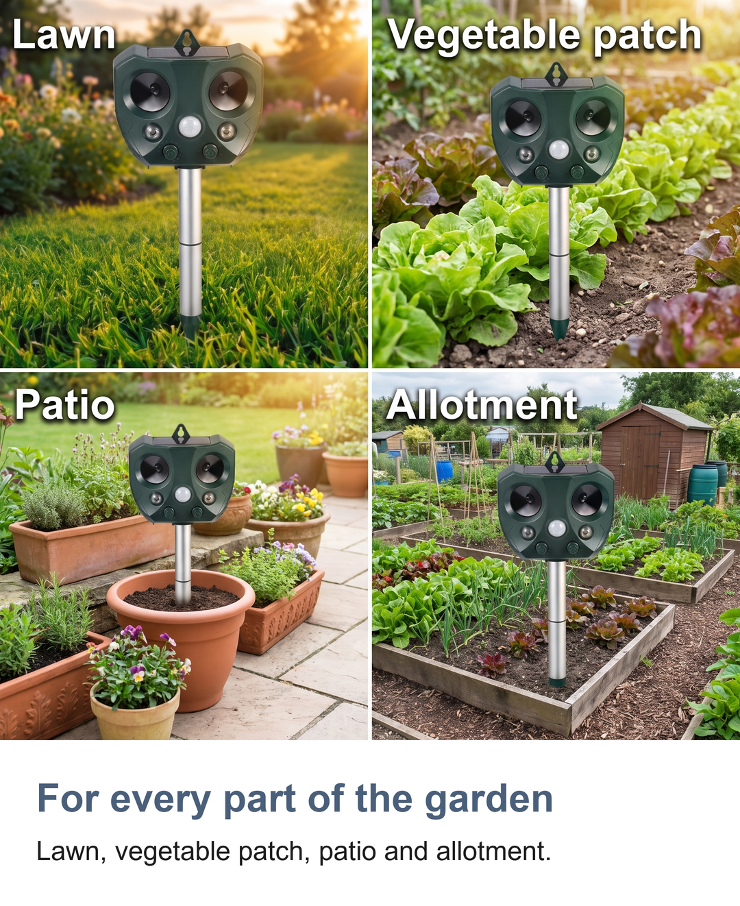 Solar ultrasonic animal repeller: For every part of the garden