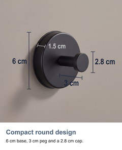 Suction hooks 4 pack: Compact round design