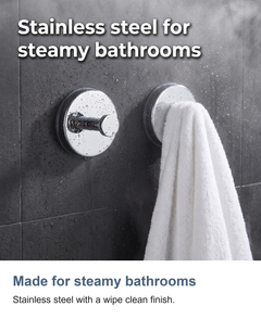 Suction hooks 4 pack: Made for steamy bathrooms