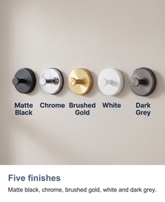 Suction hooks 4 pack: Five finishes