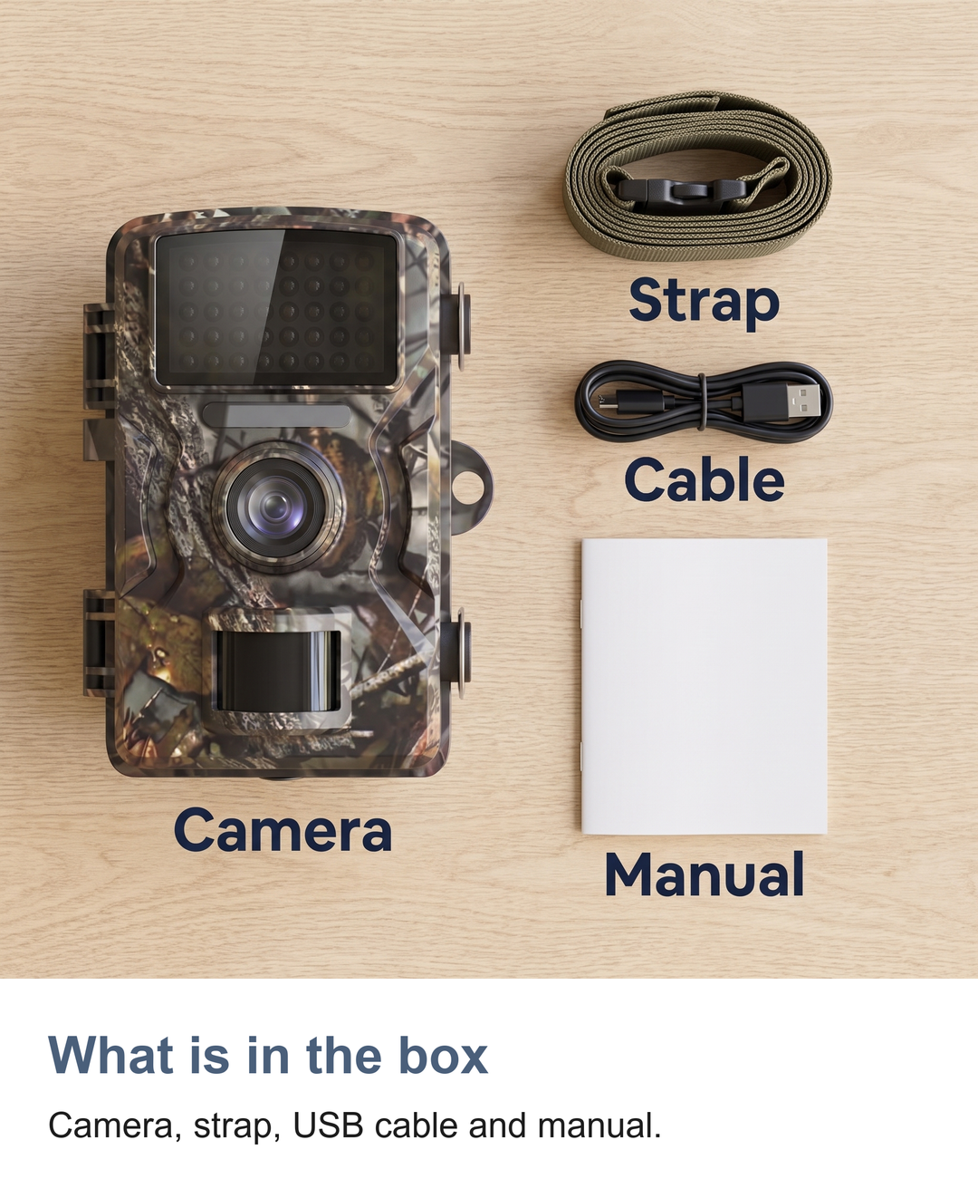 Wildlife trail camera with night vision: What is in the box