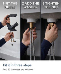 Waterfall basin mixer tap: Fit it in three steps