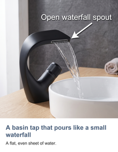 Waterfall basin mixer tap: A basin tap that pours like a small waterfall