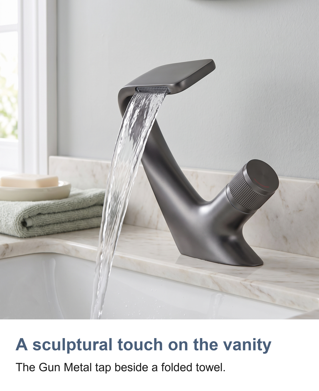 Waterfall basin mixer tap: A sculptural touch on the vanity