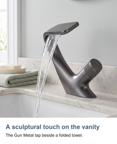 Waterfall basin mixer tap: A sculptural touch on the vanity