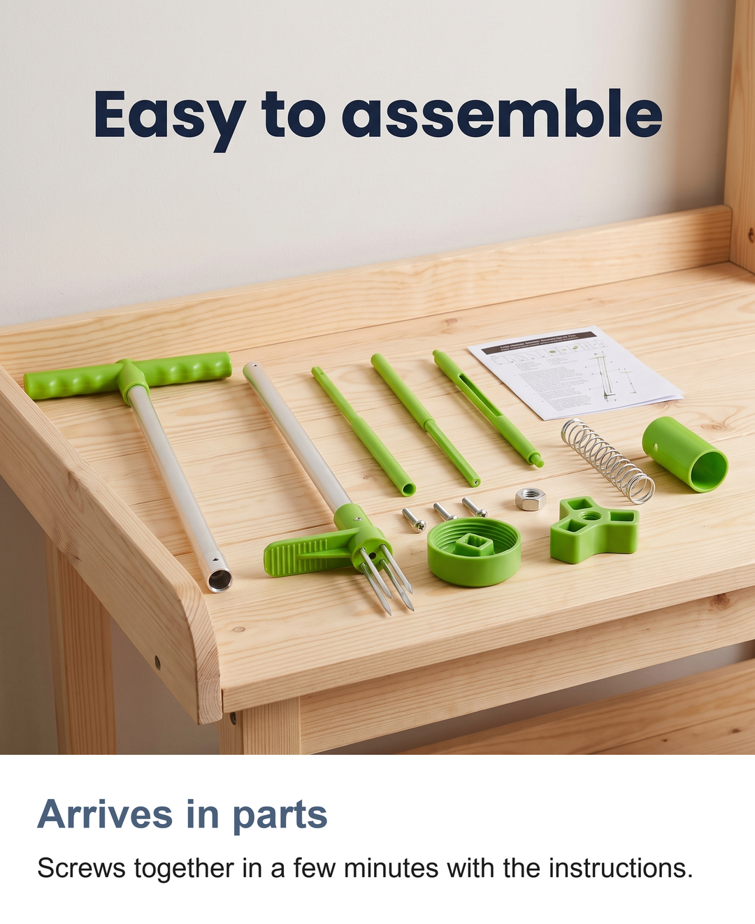 Stand up weed puller: Arrives in parts