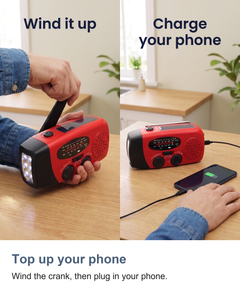 Wind up radio with torch: Top up your phone