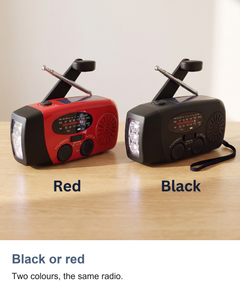 Wind up radio with torch: Black or red
