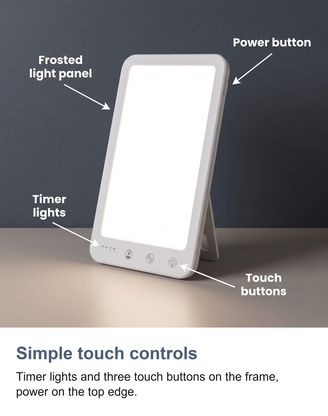 LED daylight lamp: Simple touch controls