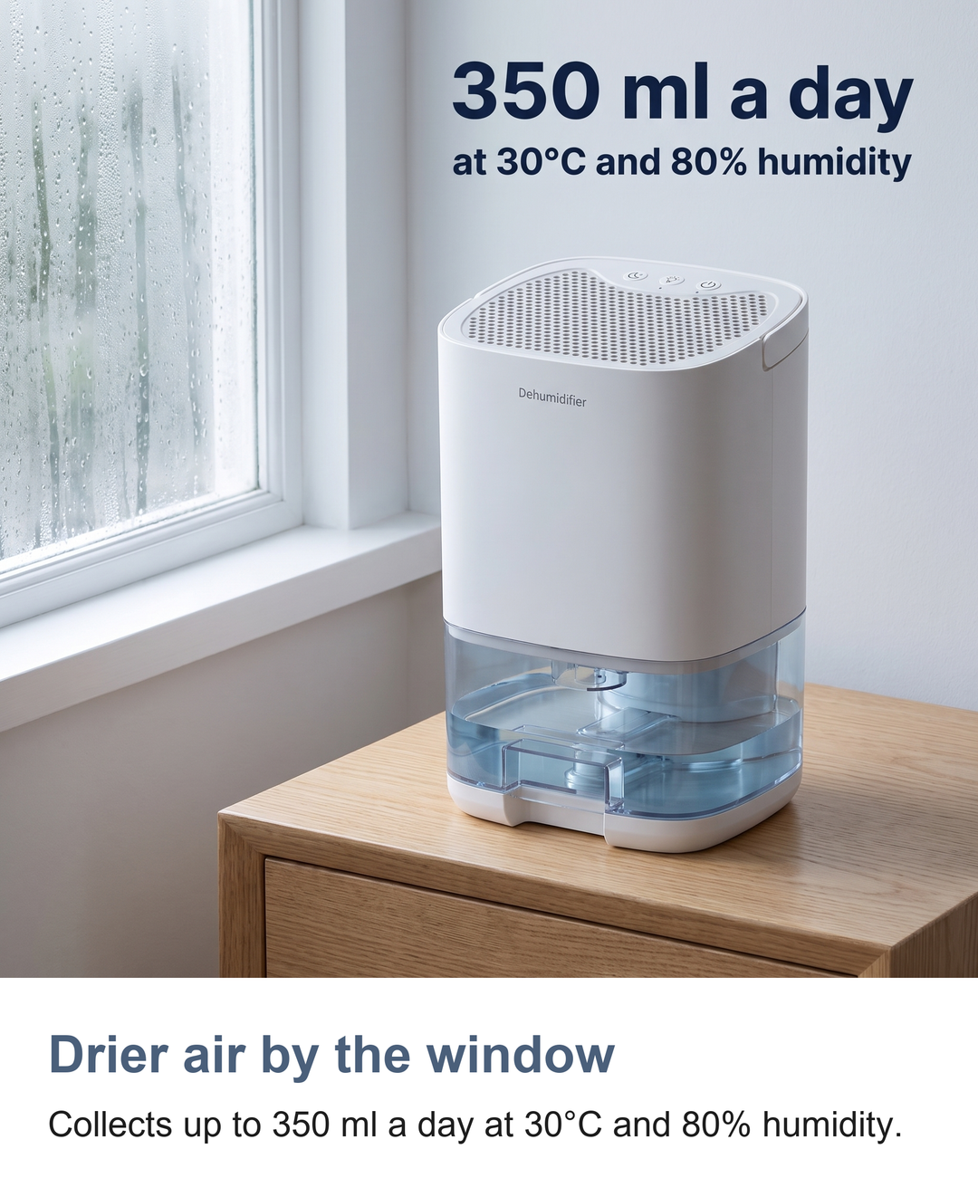Small dehumidifier: Drier air by the window
