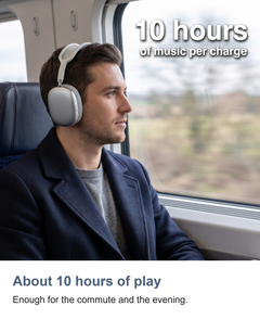 Wireless over ear headphones: About 10 hours of play