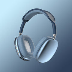Wireless over ear headphones with microphone in dark blue