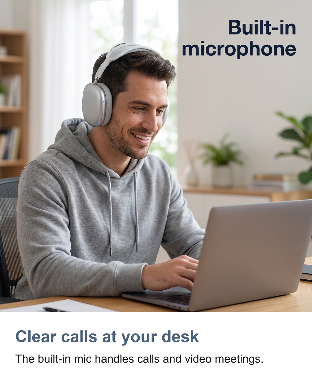 Wireless over ear headphones: Clear calls at your desk