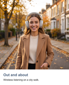 Wireless over ear headphones: Out and about