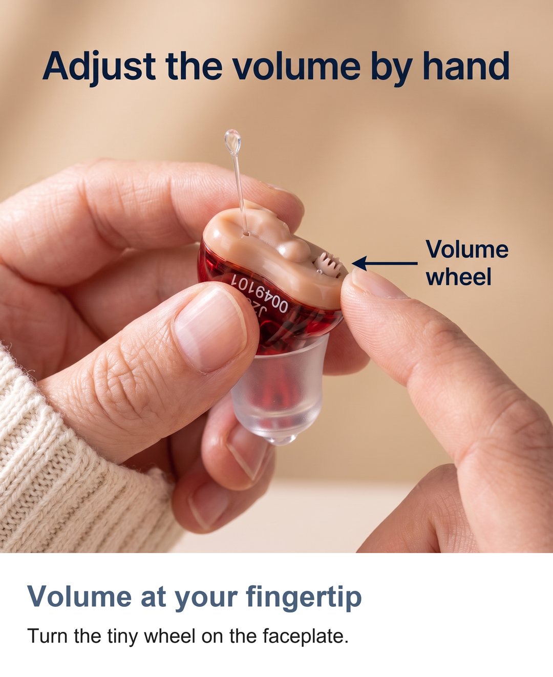 In-ear hearing amplifier: Volume at your fingertip