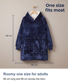 Heated hoodie blanket: Roomy one size for adults