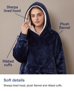 Heated hoodie blanket: Soft details