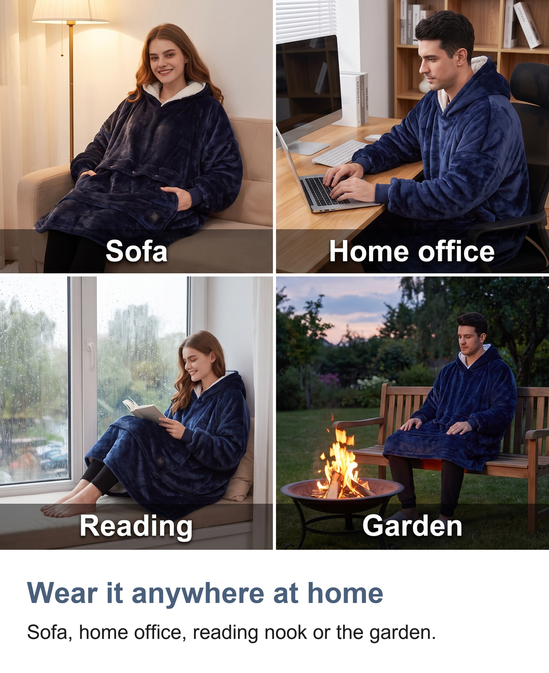 Heated hoodie blanket: Wear it anywhere at home