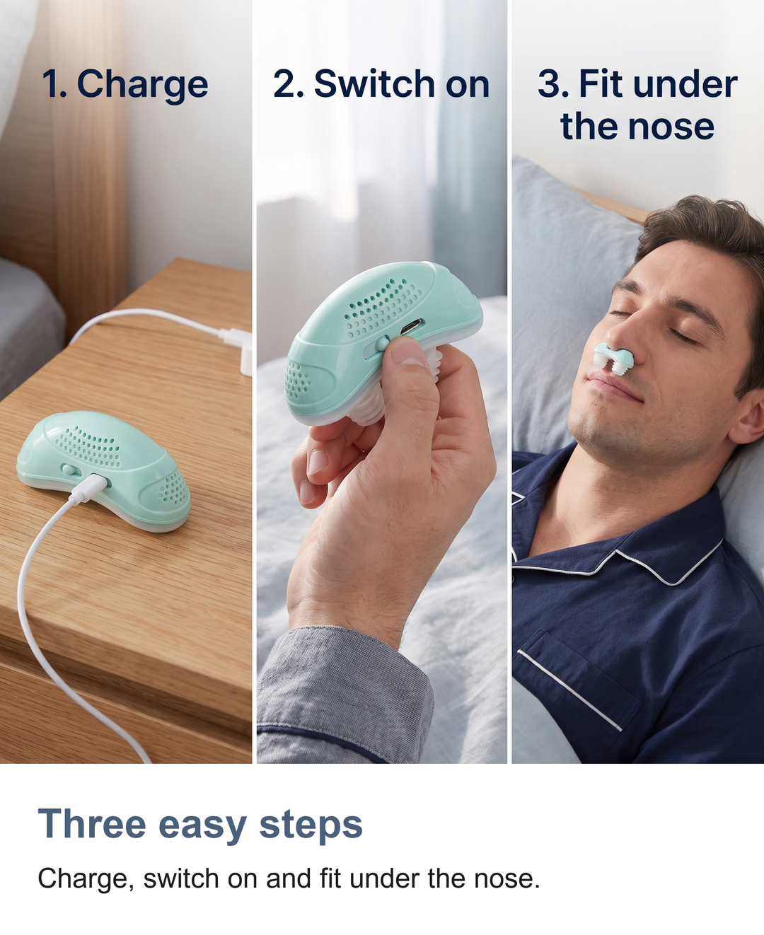 Anti snoring device: Three easy steps