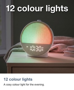 Sunrise clock: 12 colour lights