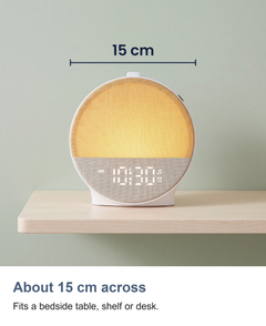 Sunrise clock: About 15 cm across
