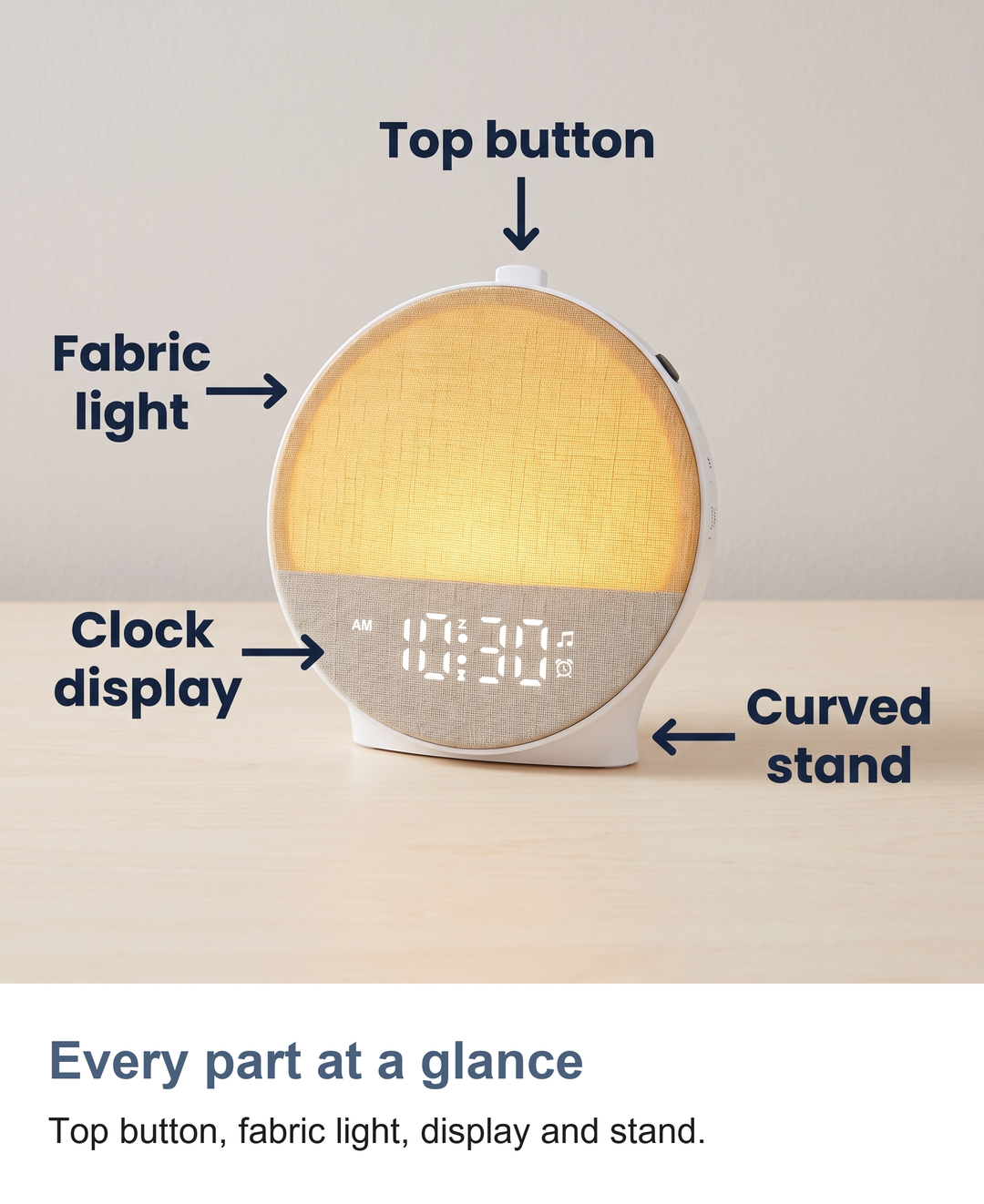 Sunrise clock: Every part at a glance