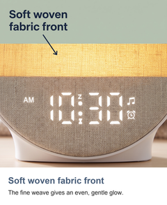 Sunrise clock: Soft woven fabric front