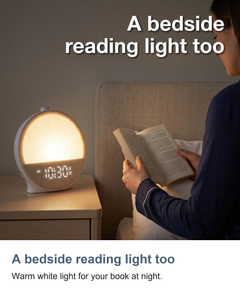 Sunrise clock: A bedside reading light too
