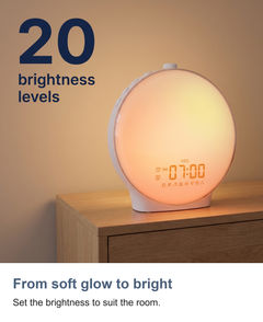 Full-screen sunrise alarm clock: From soft glow to bright