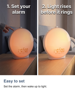 Full-screen sunrise alarm clock: Easy to set