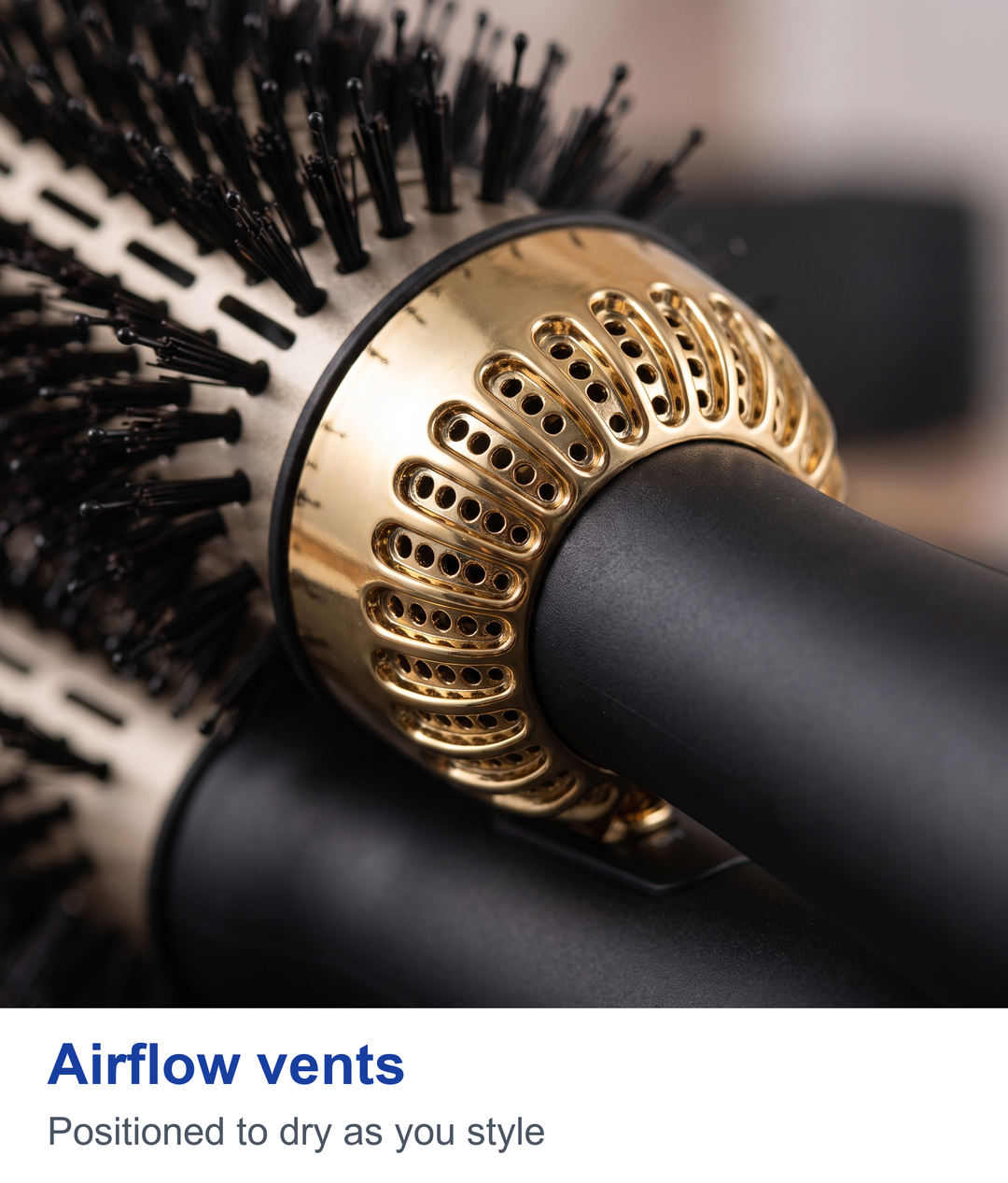 Macro of the airflow vents at the base of the barrel