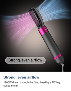 Strong even airflow streaming from the fitted head of the 1200W hot air styler