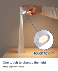 Cordless rechargeable table lamp: One touch to change the light