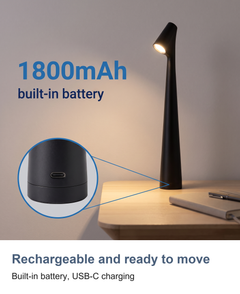 Cordless rechargeable table lamp: Rechargeable and ready to move