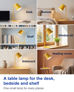 A table lamp for the desk, bedside and shelf
