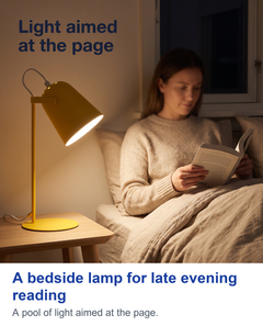 A bedside lamp for late evening reading