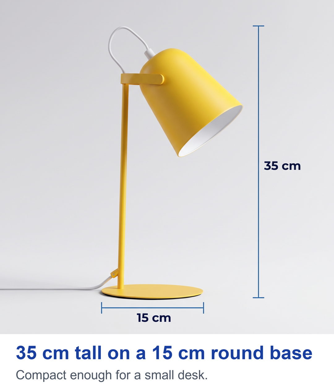 35 cm tall on a 15 cm round base